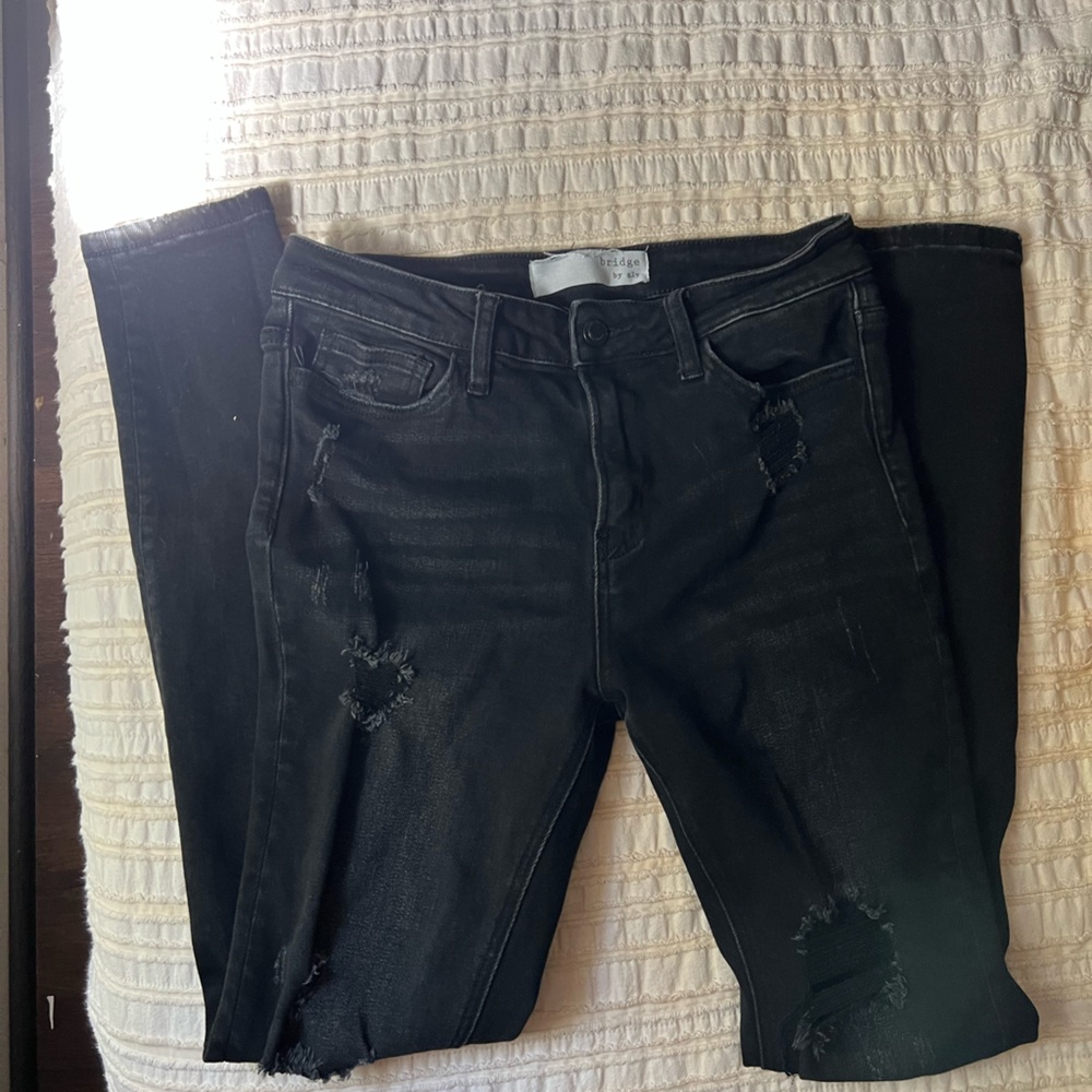 Bridge by gly black cotton high rise skinny jeans size 27